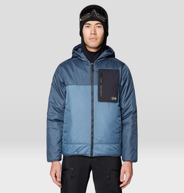 Men's Après Pro Insulated Hooded Jacket, Color: Adriatic Blue, Moon Blue, Black, image 9