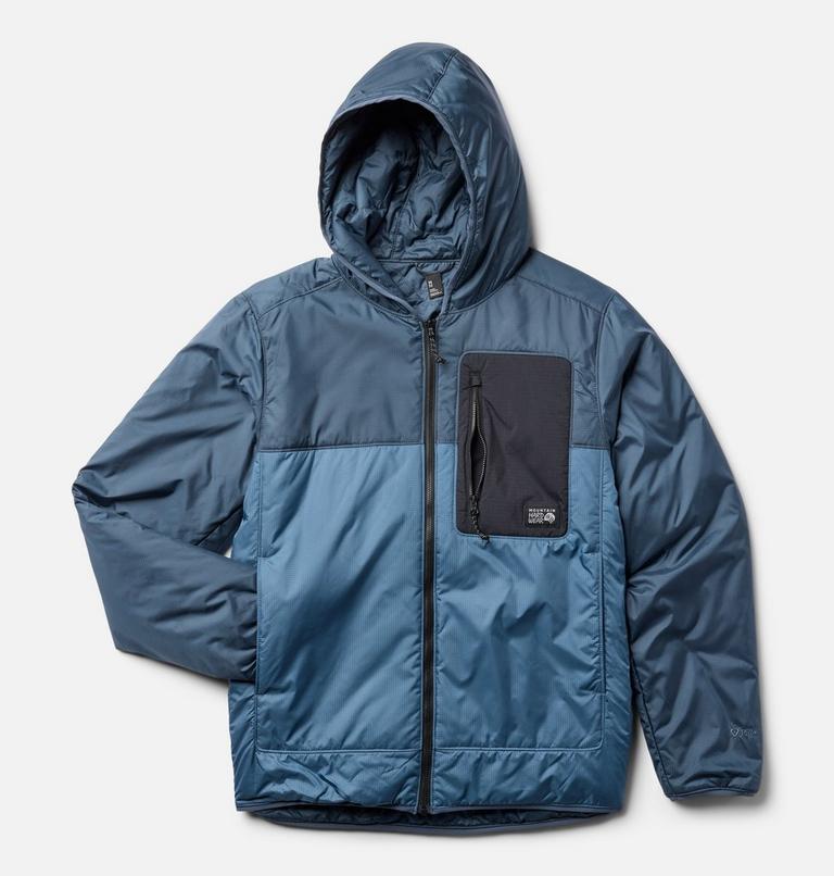 Men's Après Pro Insulated Hooded Jacket, Color: Adriatic Blue, Moon Blue, Black, image 2