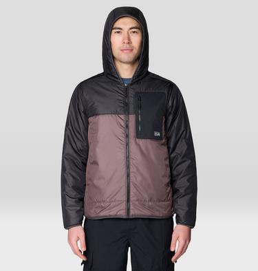 Men's Apr&egrave;s Pro Insulated Hooded Jacket, Color: Purple Sage, Shark, image 12