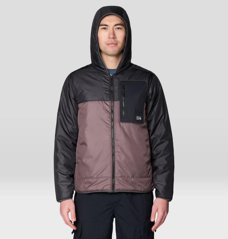 Men's Apr&egrave;s Pro Insulated Hooded Jacket, Color: Purple Sage, Shark, image 4