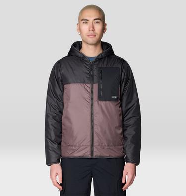 Men's Apr&egrave;s Pro Insulated Hooded Jacket, Color: Purple Sage, Shark, image 9