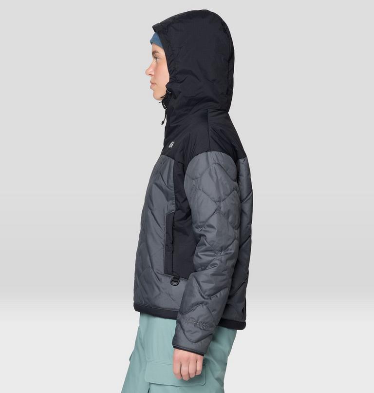 Women's Après Pro Insulated Hooded Jacket, Color: Volcanic, Black, image 3