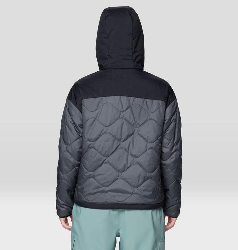 Women's Après Pro Insulated Hooded Jacket, Color: Volcanic, Black, image 2