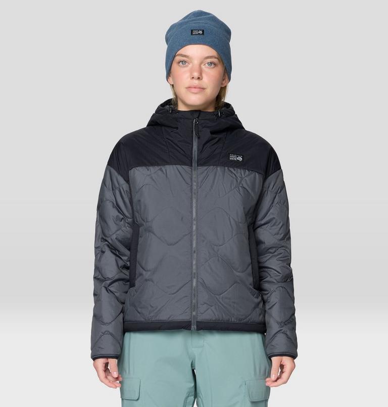 Women's Après Pro Insulated Hooded Jacket, Color: Volcanic, Black, image 1