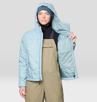 Women's Après Pro Insulated Hooded Jacket, Color: Ice Shadow, image 12