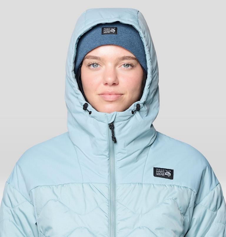 Women's Après Pro Insulated Hooded Jacket, Color: Ice Shadow, image 5