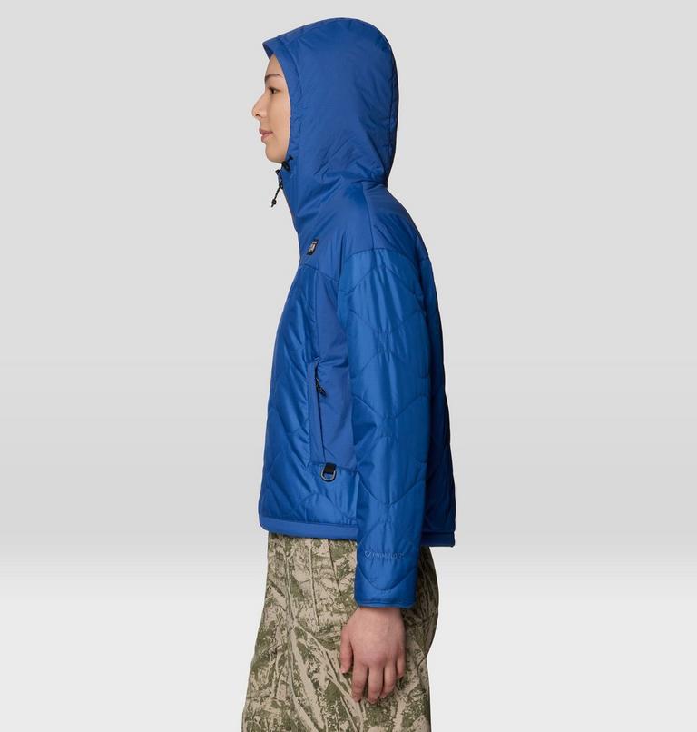 Women's Apr&egrave;s Pro Insulated Hooded Jacket, Color: Berry Blue, image 3