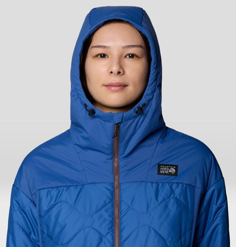 Women's Apr&egrave;s Pro Insulated Hooded Jacket, Color: Berry Blue, image 4