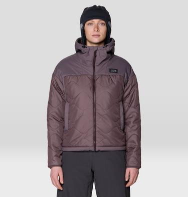 Women's Apr&egrave;s Pro Insulated Hooded Jacket, Color: Purple Sage, image 9