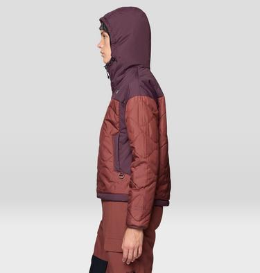 Women's Après Pro Insulated Hooded Jacket, Color: Bourbon Brown, Blackberry, image 15