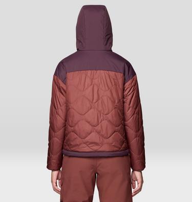 Women's Après Pro Insulated Hooded Jacket, Color: Bourbon Brown, Blackberry, image 14
