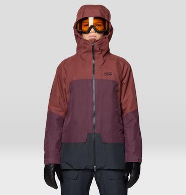 Women's Cloud Bank GORE-TEX Jacket, Color: Bourbon Brown, Blackberry, Black, image 4