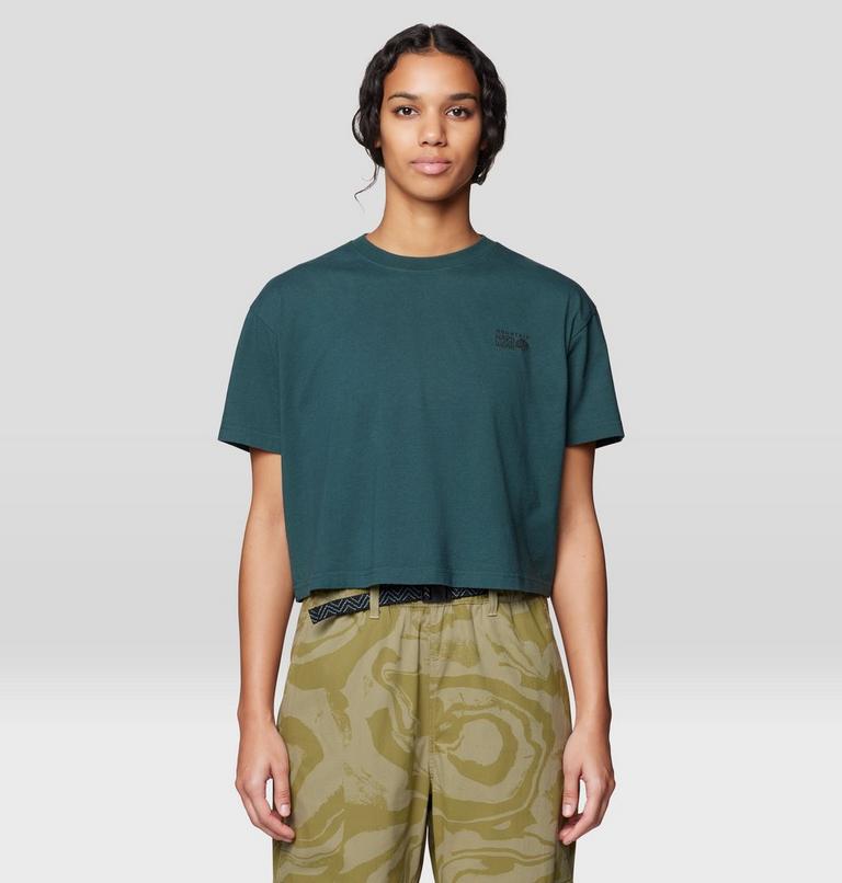 Women's MHW Box Logo Boxy Crop Short Sleeve, Color: Verve, image 1