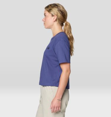Women's MHW Box Logo Boxy Crop Short Sleeve, Color: Lapis Dusk, image 3