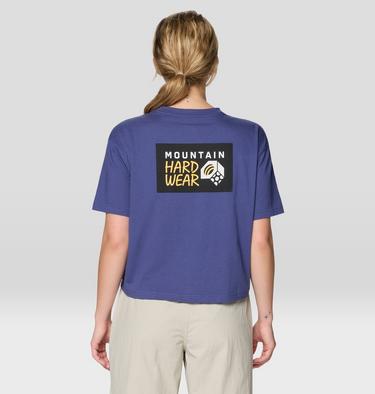 Women's MHW Box Logo Boxy Crop Short Sleeve, Color: Lapis Dusk, image 2