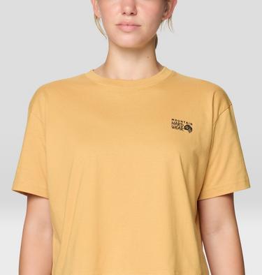 Women's MHW Box Logo Boxy Crop Short Sleeve, Color: Sundown Gold, image 8
