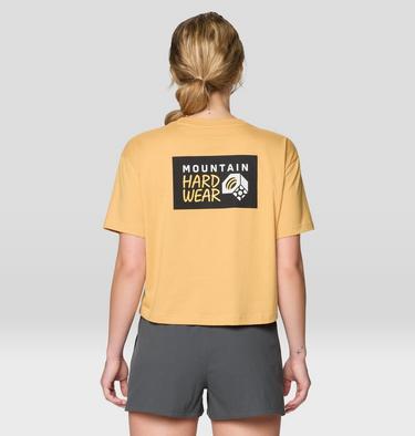 Women's MHW Box Logo Boxy Crop Short Sleeve, Color: Sundown Gold, image 6