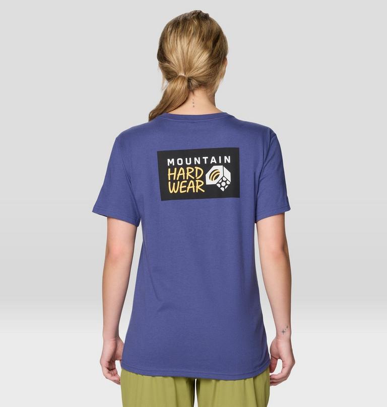 Women's MHW Box Logo Short Sleeve, Color: Lapis Dusk, image 2
