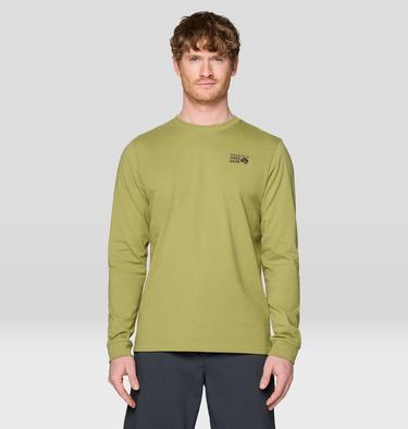 Men's MHW Back Logo Long Sleeve, Color: Fatigue Green, image 1