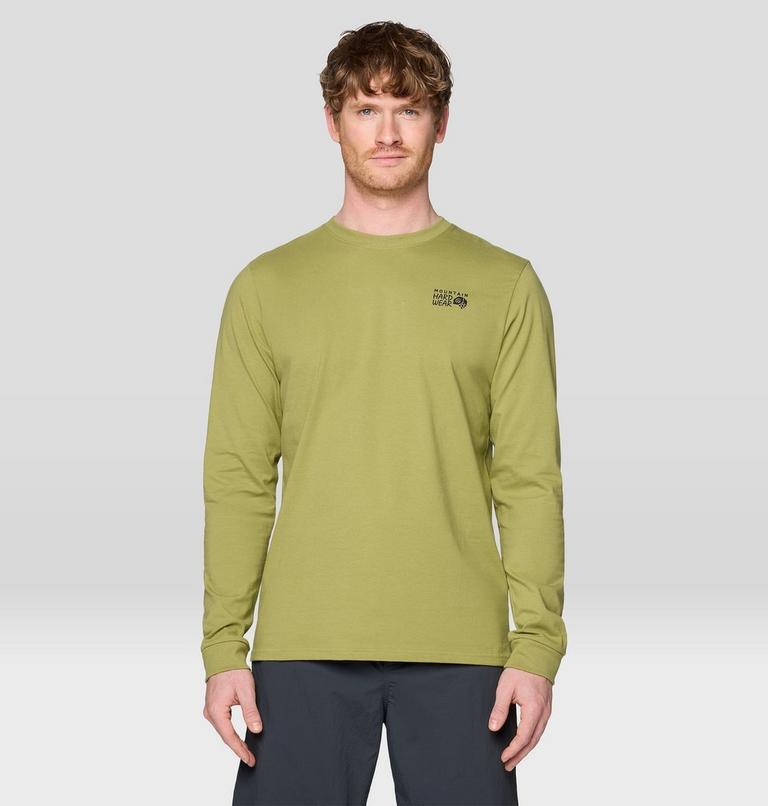 Men's MHW Back Logo Long Sleeve, Color: Fatigue Green, image 1