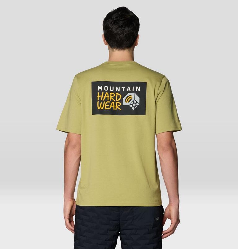 Men's MHW Box Logo Short Sleeve Shirt, Color: Forest Moss, image 2