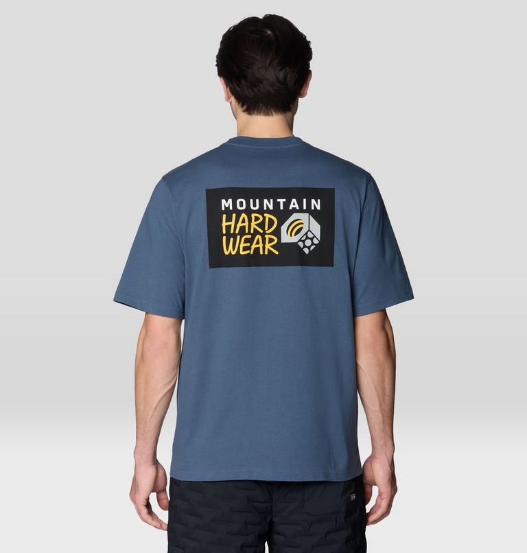 Men's MHW Box Logo Short Sleeve Shirt, Color: Astral Blue, image 2