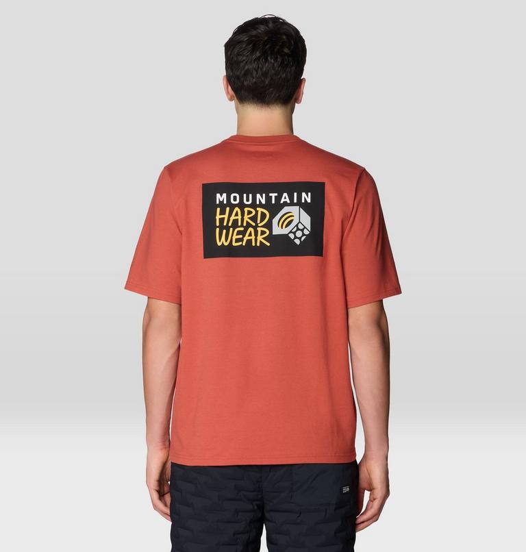 Men's MHW Box Logo Short Sleeve Shirt, Color: Mars Red, image 2