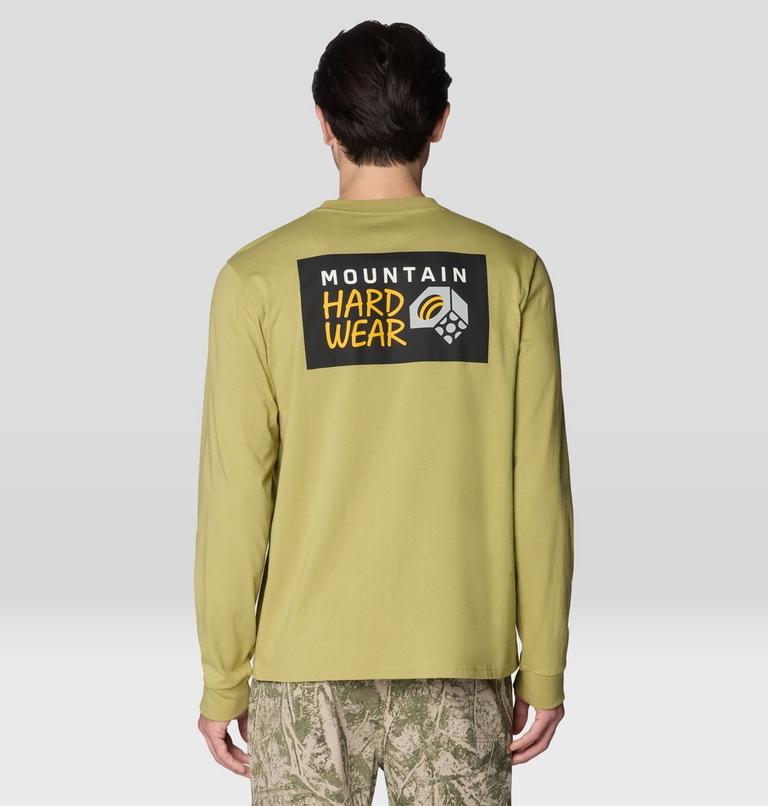 Men's MHW Box Logo Long Sleeve Shirt, Color: Forest Moss, image 2