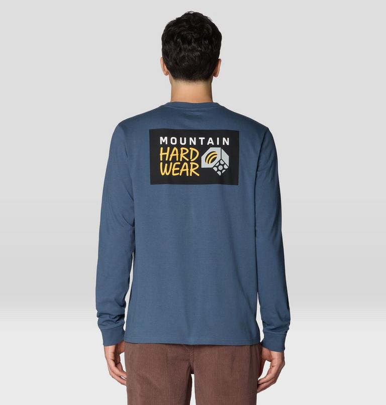 Men's MHW Box Logo Long Sleeve Shirt, Color: Astral Blue, image 2