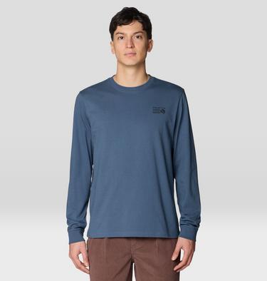 Men's MHW Box Logo Long Sleeve Shirt, Color: Astral Blue, image 3