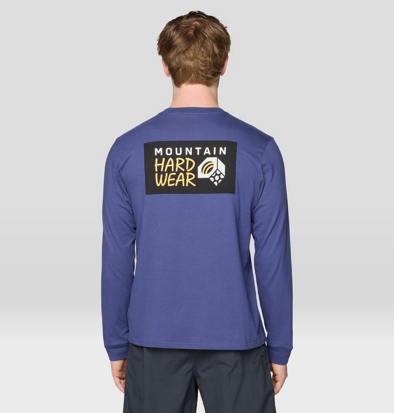 Men's MHW Box Logo Long Sleeve, Color: Lapis Dusk, image 2