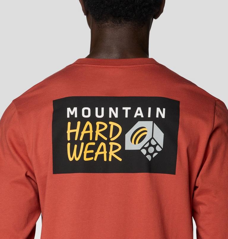 Men's MHW Box Logo Long Sleeve Shirt, Color: Mars Red, image 5