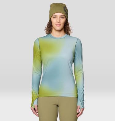 Women's Butter Up Long Sleeve, Color: Blue Sage Multi Ombre Print, image 1