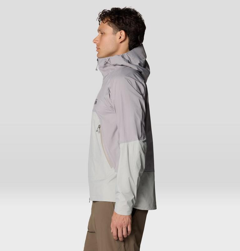 Men's Cloud Cipher Hooded Jacket, Color: Half Moon Grey, Approaching Storm, image 4