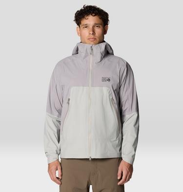 Men's Cloud Cipher Hooded Jacket, Color: Half Moon Grey, Approaching Storm, image 1