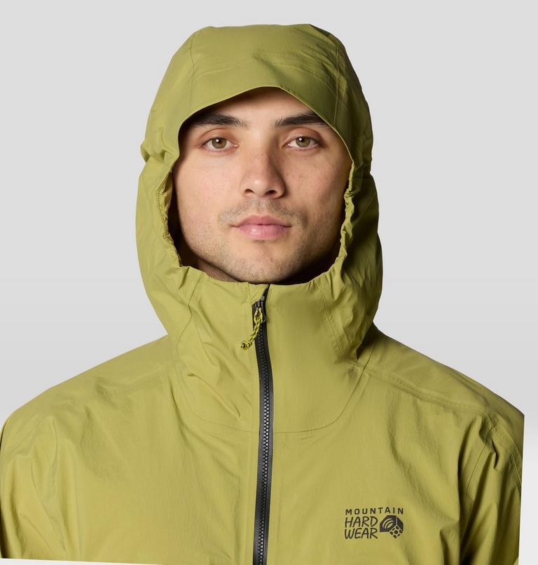 Men's Cloud Cipher Hooded Jacket, Color: Lucky Chard, Bright Fatigue, image 6