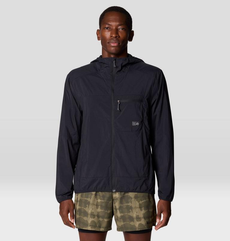 Men's Wind Veil Hooded Jacket, Color: Black, image 1
