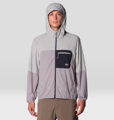 Men's Wind Veil Hooded Jacket, Color: Approaching Storm, Half Moon Grey, image 4