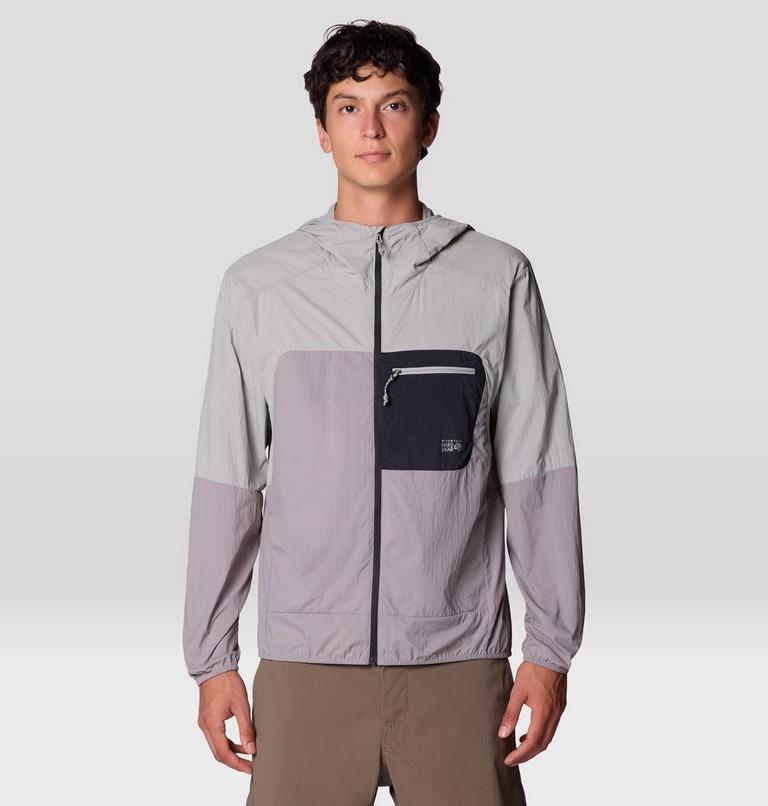 Men's Wind Veil Hooded Jacket, Color: Approaching Storm, Half Moon Grey, image 1