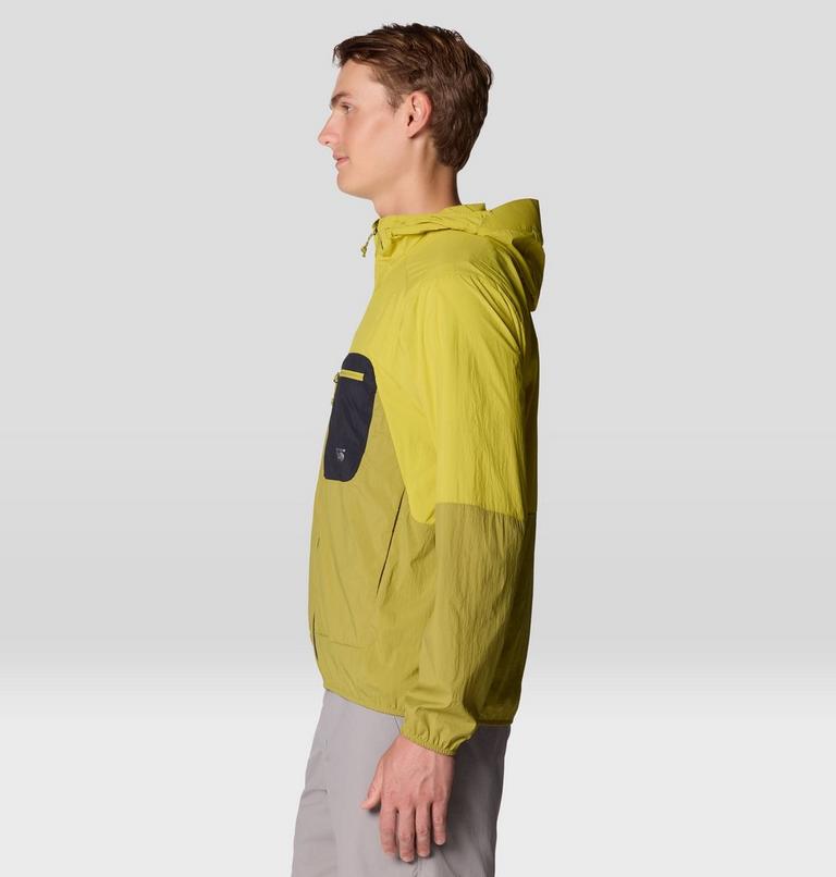 Men's Wind Veil Hooded Jacket, Color: Bright Fatigue, Lucky Chard, image 4