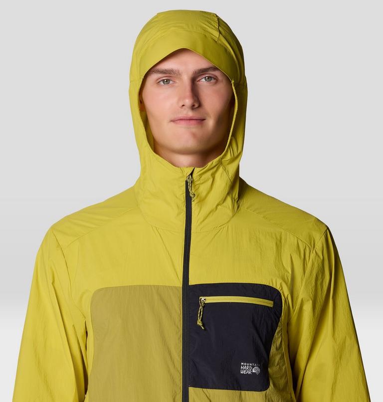 Men's Wind Veil Hooded Jacket, Color: Bright Fatigue, Lucky Chard, image 6