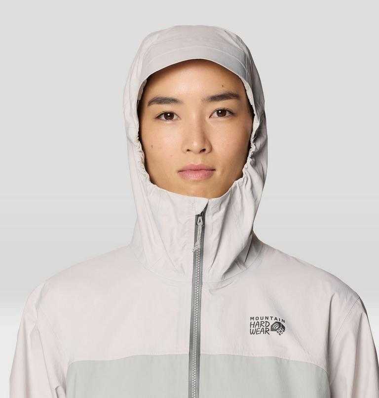 Women's Cloud Cipher Hooded Jacket, Color: City Fog, Half Moon Grey, image 6