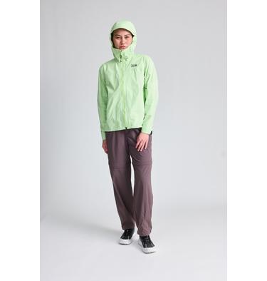 Women's Cloud Cipher Hooded Rain Jacket, Color: Frozen In Lime, image 1