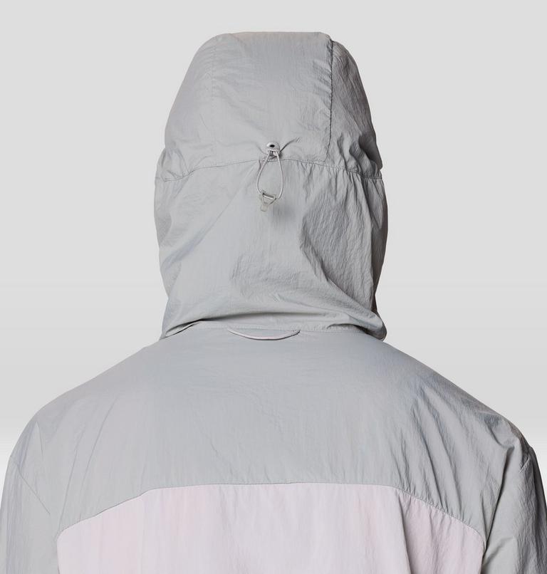 Women's Wind Veil Hooded Jacket, Color: Half Moon Grey, City Fog, Approaching St, image 8