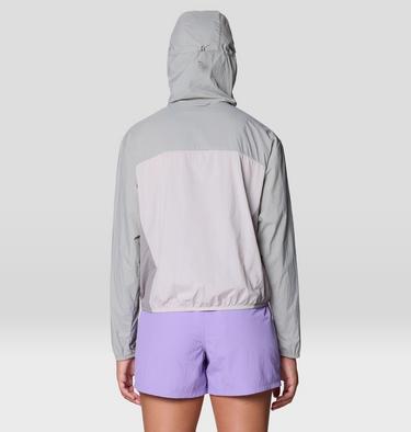 Women's Wind Veil Hooded Jacket, Color: Half Moon Grey, City Fog, Approaching St, image 11