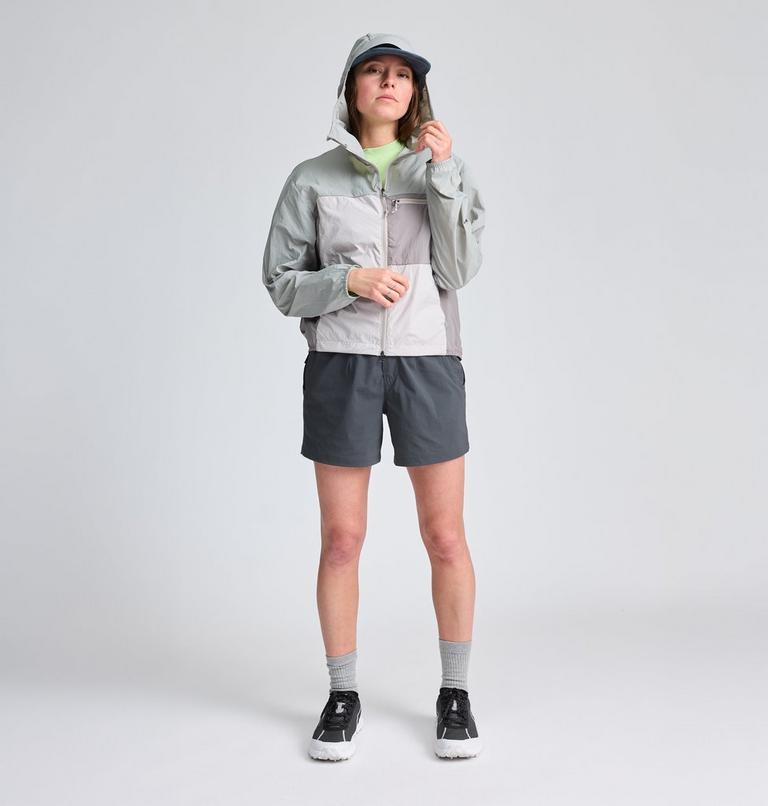 Women's Wind Veil Hooded Jacket, Color: Half Moon Grey, City Fog, Approaching St, image 1