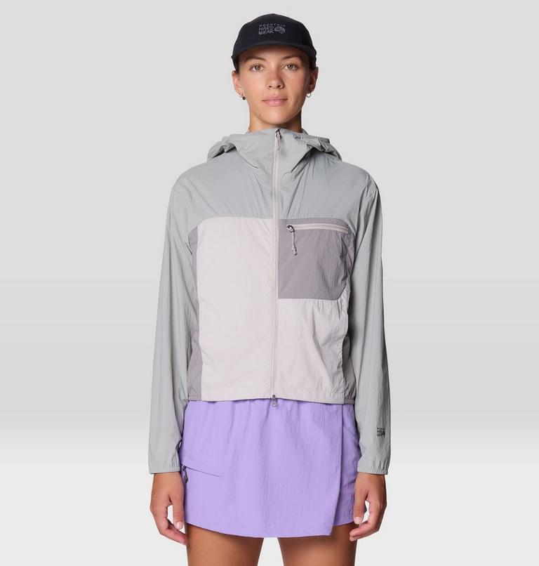 Women's Wind Veil Hooded Jacket, Color: Half Moon Grey, City Fog, Approaching St, image 1