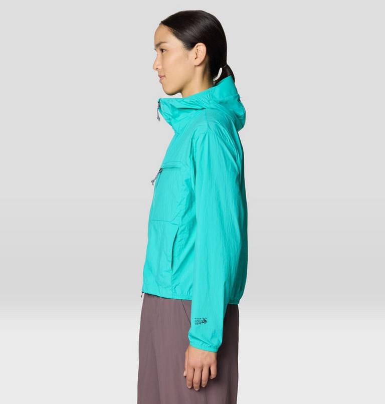 Women's Wind Veil Hooded Jacket, Color: Aqua Marina, image 4