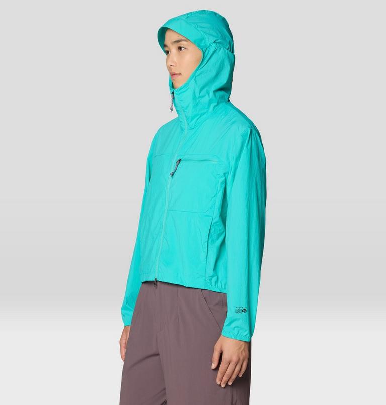 Women's Wind Veil Hooded Jacket, Color: Aqua Marina, image 5