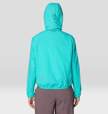 Women's Wind Veil Hooded Jacket, Color: Aqua Marina, image 3